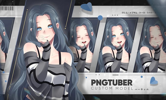 I will draw a custom pngtuber avatar for your streams in vtuber live2d anime art style