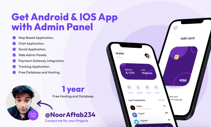 I will develop mobile app for android and IOS with react native