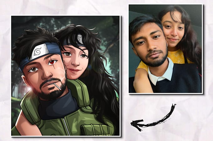 I will draw any anime, manga, cartoon, game avatar portrait