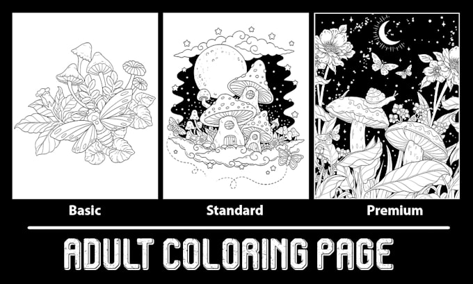 I will draw line art illustration any coloring page styles for adults upload to KDP amz