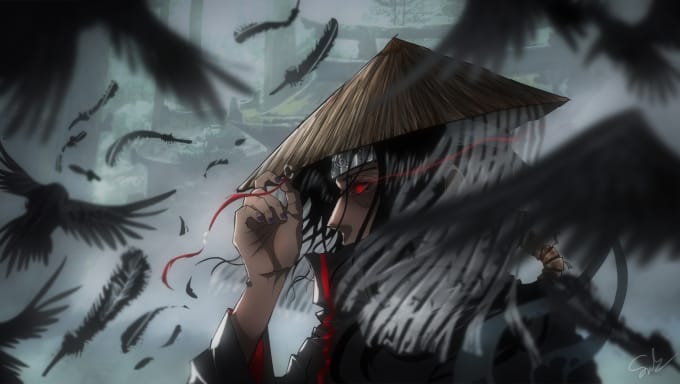 I will draw cool anime  style art for you and your oc