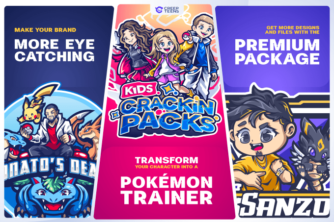 I will make pokemon logo for streamer, trading cards twitch youtube