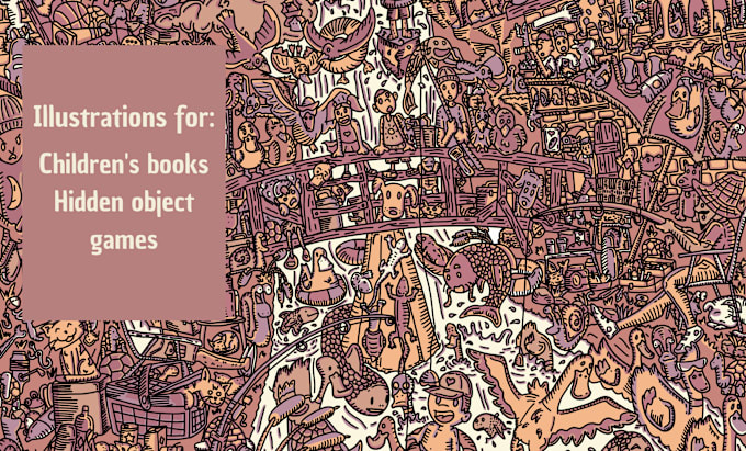 I will draw illustrations with hidden objects