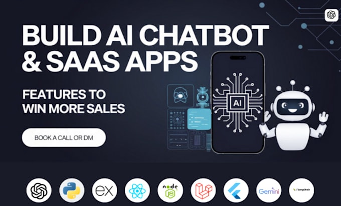 I will build ai chatbots ai websites ai saas platforms and ai powered apps
