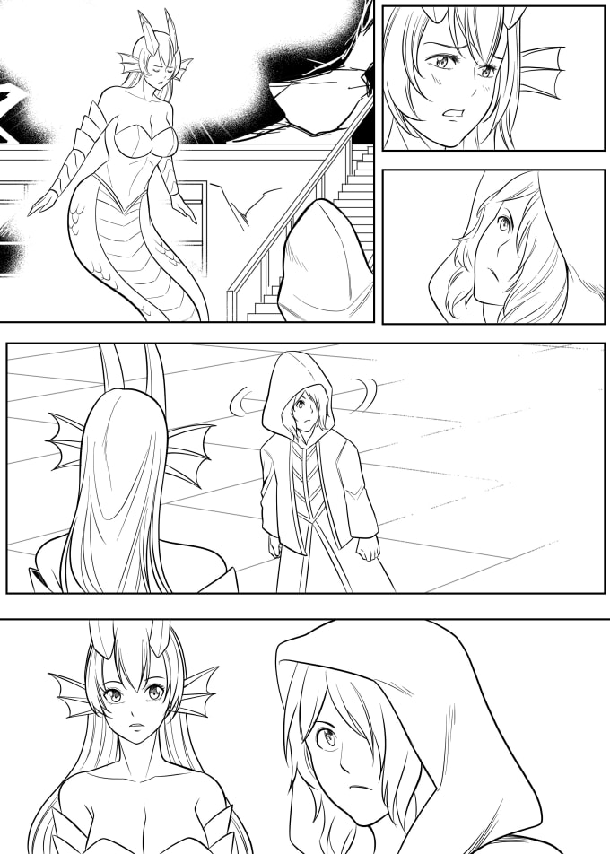 I will draw manga or comic page and anime illustration for you