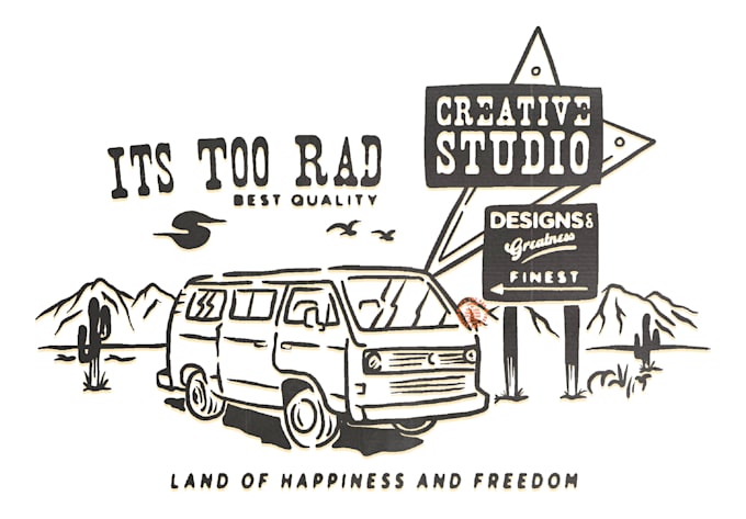 I will create american western vintage for logo and t shirt