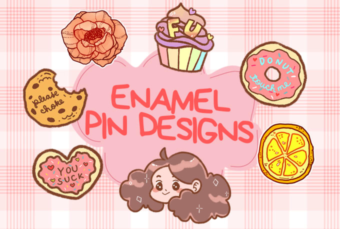 I will design custom cute enamel pin design