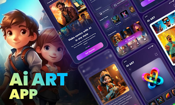 I will develop ai app for generating ai images and ai art