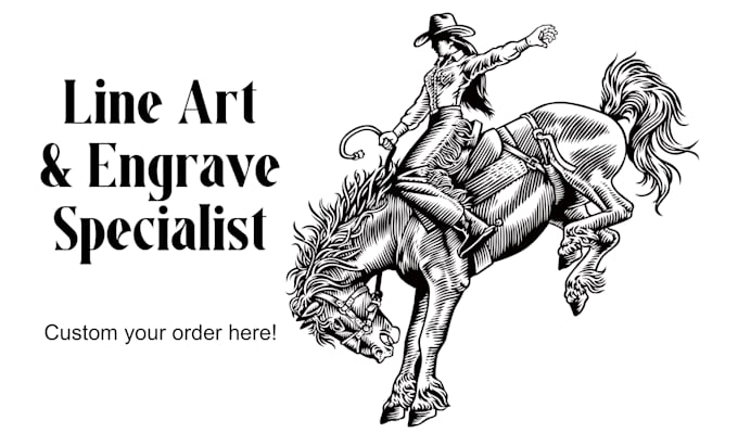 I will custom engraved line art hand drawn digital illustration