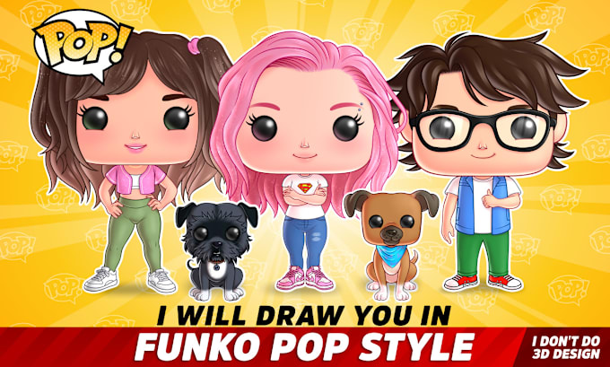 I will draw you in funko pop style