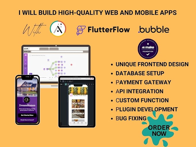 I will build functional mobile app with adalo, bubble, core dna, dotcms, magnolia cms