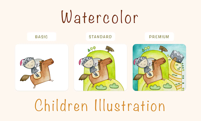 I will paint watercolor children book illustration for amazon kdp