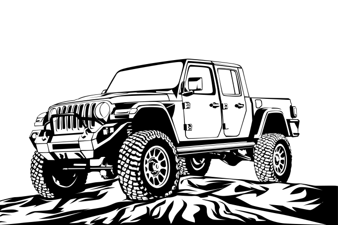 I will draw your car or vehicle into vector line art