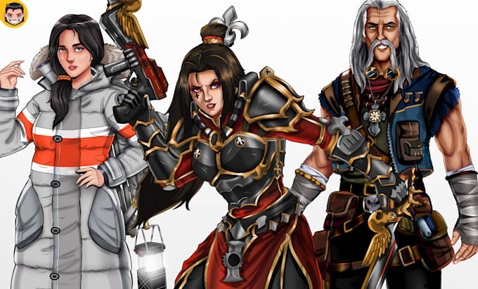 I will paint concept art and character sheets for you