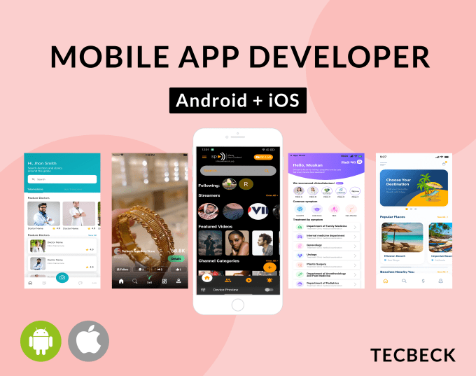 I will do mobile app development ios app android app web app or flutter app development