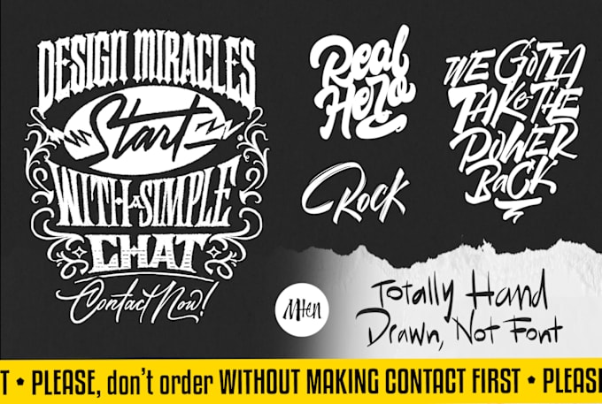 I will design a unique hand lettering and typography for logo