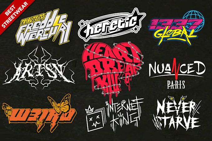 I will draw streetwear logo, music, psychedelic, trippy, y2k, kaws