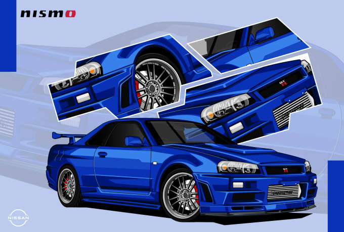 I will draw your car into awesome vector cartoon illustration