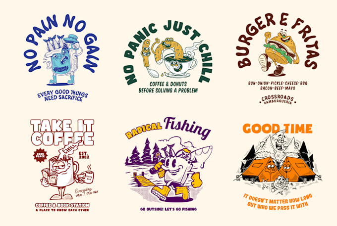 I will create cartoon retro mascot design