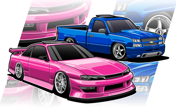 I will make detailed design car vector illustration in 3 days
