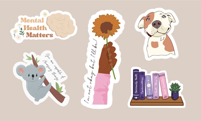 I will design the best digital custom stickers pack for you or etsy