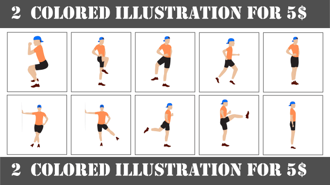 I will draw exercise, workout, yoga, medical, etc manual illustration