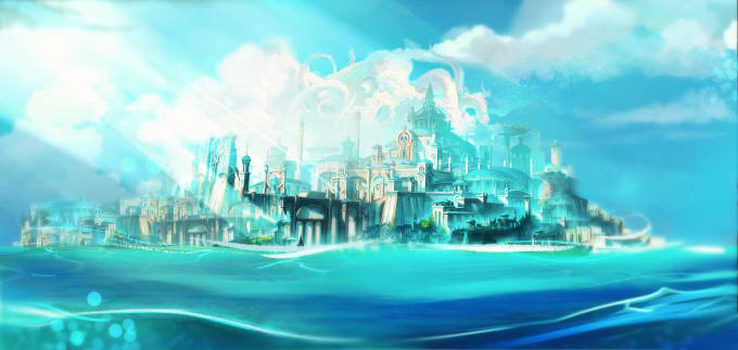 I will create a fantasy landscape, background illustration