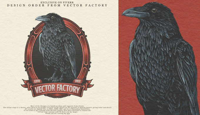 I will create awesome vintage logo with hand drawn illustration